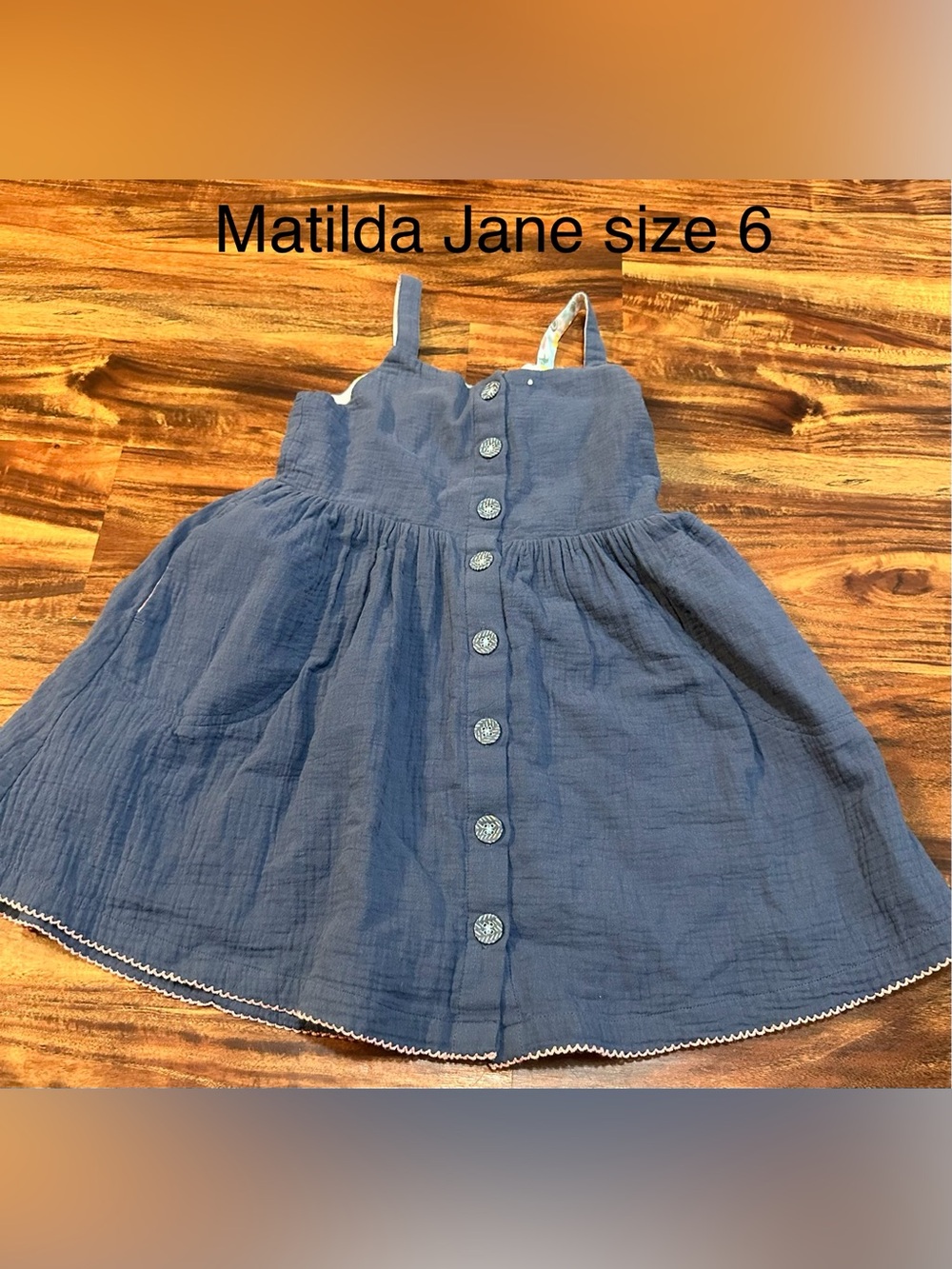 Matilda Jane Denim-Blue Button Front Sundress